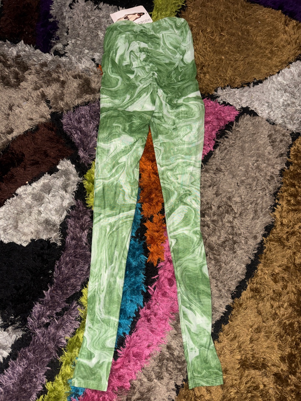 naked wardrobe Green Marble High-Rise Leggings - Picture 4 of 5